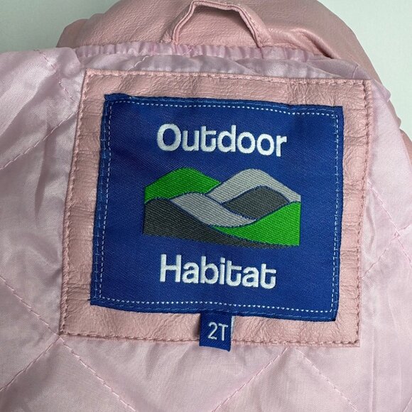 Outdoor Habitat Toddler Light Pink Moto Jacket Size 2T USA Embroidered Eagle - Picture 3 of 10